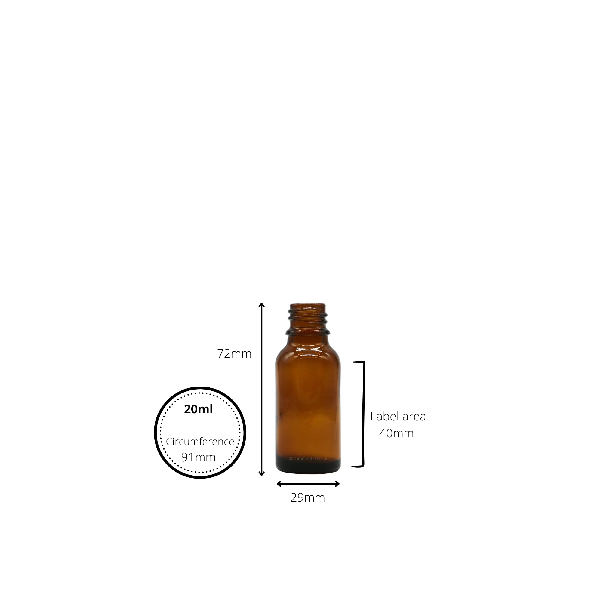 Tropfflaschen aus bernsteinfarbenem Glas, mit manipulationssicherer Pipette, für Trägeröle, Flüssigkeiten, Kosmetik, ätherisches Öl, Aromatherapie, 20 ml, 40 Stück