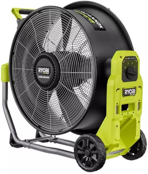 RYOBI 40V HP BRUSHLESS Cordless Hybrid Whisper Series 20 in. AIR Cannon Fan Tool ONLY RY