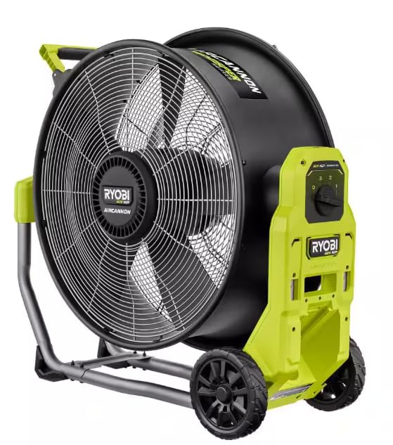 RYOBI HP BÜRSTFREIER schnurloser Hybrid Whisper Series 50,8 cm Luftkanonen-Ventilator-Werkzeug, 40 V, nur RY