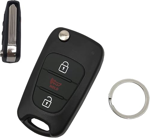 Funda para llavero compatible con Kia Soul 2010-2013 Kia Rio 2012-2014 con tapa sin llave, repuesto para llave de automóvil (1)