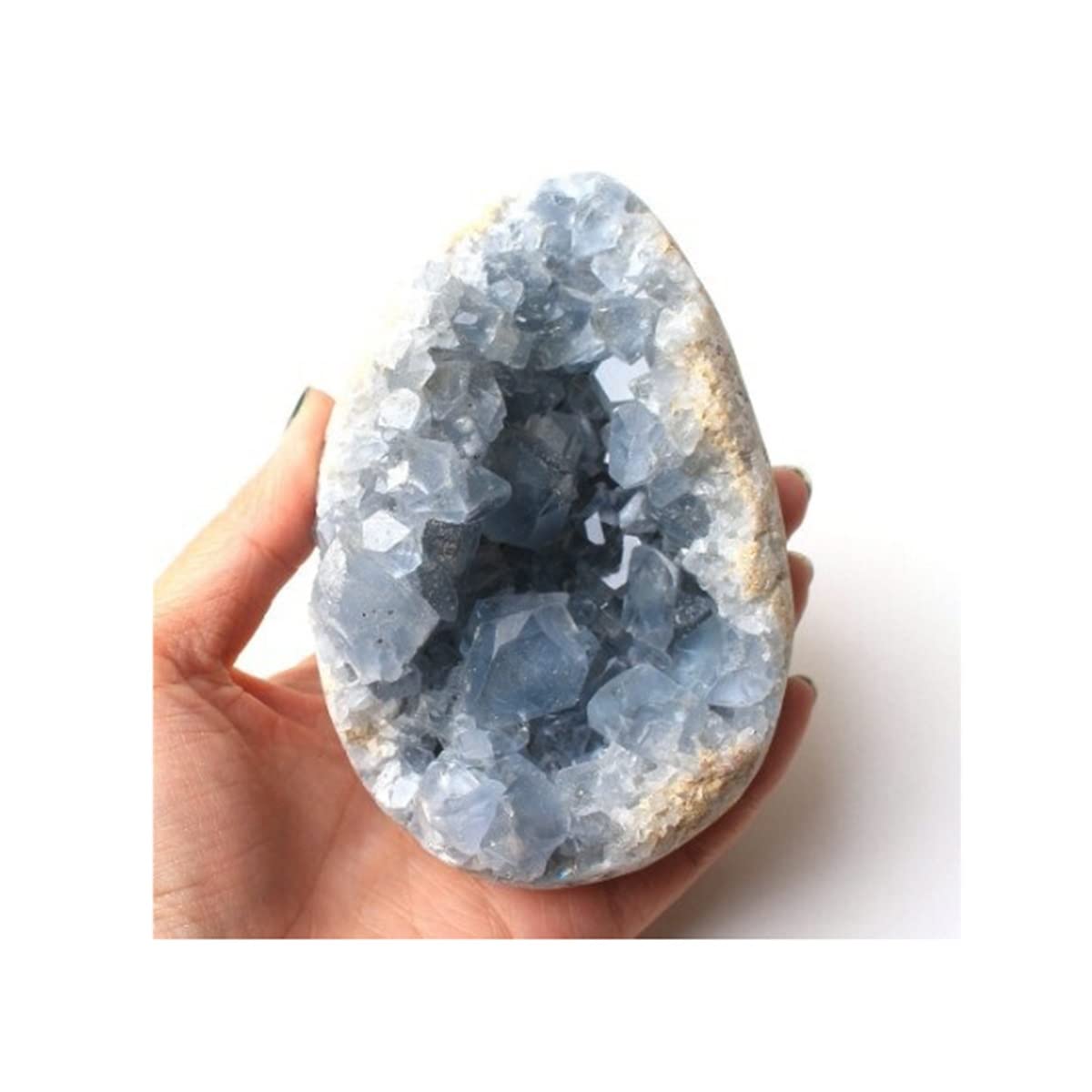 Mineral de celestita azul para mesas de centro y rincones de meditación