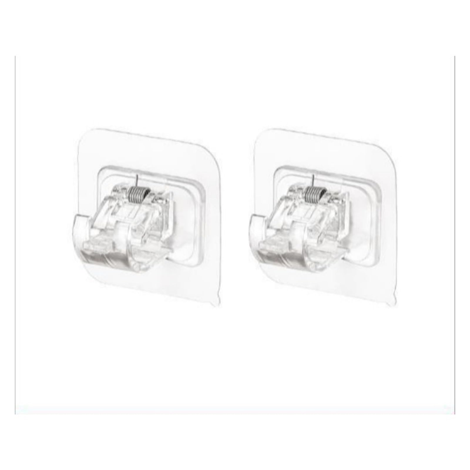 Closet rod Non Perforated Curtain Telescopic Rod Home Kitchen Cabinet Layered Bathroom Clamp Hook Support Frame(Hook3)
