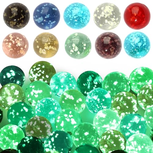 Hopton 35 Stück Murmeln, 16 mm Murmeln Glas, Bunte Glaskugeln im...