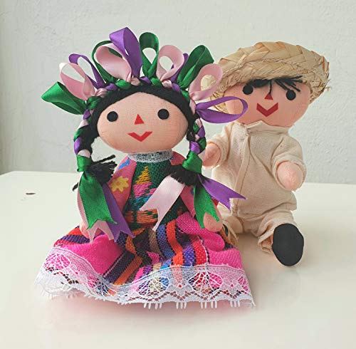 Muñecos artesanales mexicanos de trapo, 7 pulgadas miniatura 5