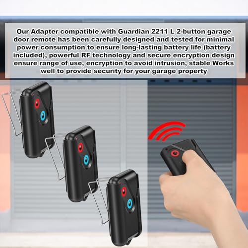 Image of Kingdder 3 Pcs Garage Door Remote Compatible with Guardian 2211 L, Black
