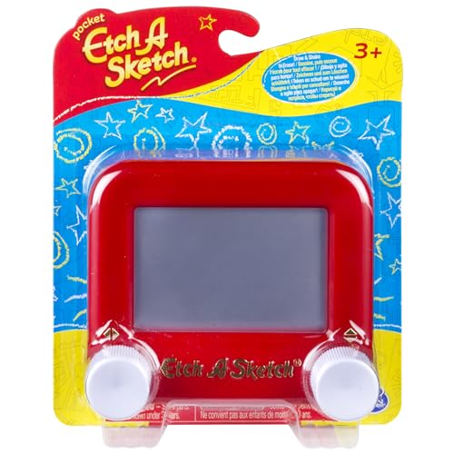 Etch A Sketch Mini (5x5)- Kids & Toddlers Pocket Travel Toy for Stocking Stuffer Holiday Birthday Gift - No Batteries or Wi-Fi Needed - Classic Magic Screen Drawing Toy for Boys & Girls Ages 3+