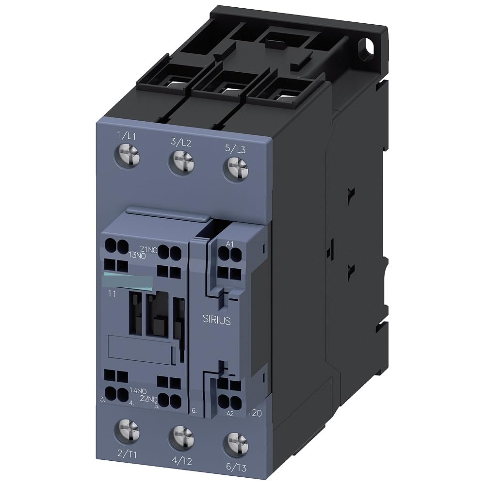 AYNRJKKX Contactor AC-3 50A/22kW/400V 3 Poles 400VAC/50Hz 1NO+1NC Screw Connector/Spring Tension Connector 3RT2036-3AV00