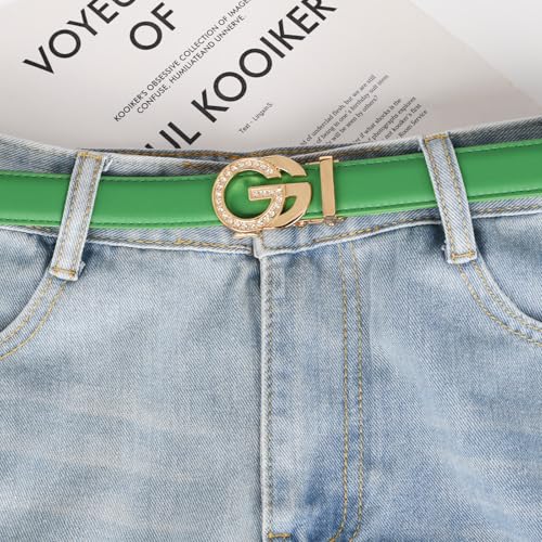 Image of Aurolran Women's Leather Belt with Buckle - Ideal for Dresses, Jeans, and Coats