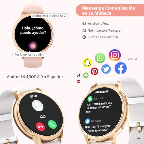 Smartwatch, Wireless smartwatch blanco Marca TIFOZEN (3)