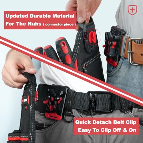 Image of MELOTOUGH Professional Electrician Tool Pouch Bag with Shoulder Strap Tool Pouch with Belt Clip Quickly Attach and Release Tool Bag