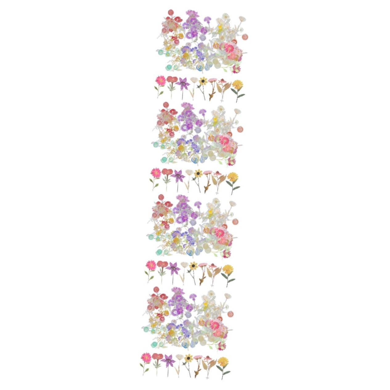 DOITOOL Pegatinas Decorativas De Flores Secas Pack De Estilo Para Scrapbooking Y Manualidades Adornos Estéticos Para Álbumes Y Proyectos 6 Paquetes*4