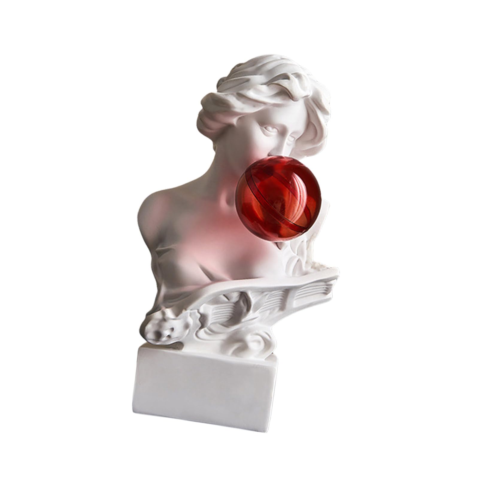 Kangnice Resins Blowing Bubble Greek Sculpture Realistic Detailing Classical Greek Bust Statue for Creative Space and Event