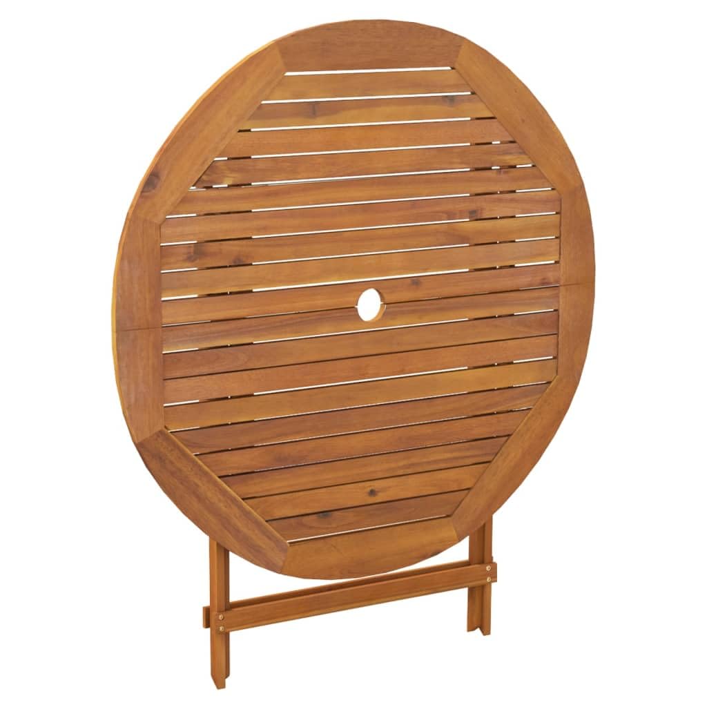 vidaXL Tavolo da Giardino Pieghevole Ø 90x75 cm Legno Massello Acacia