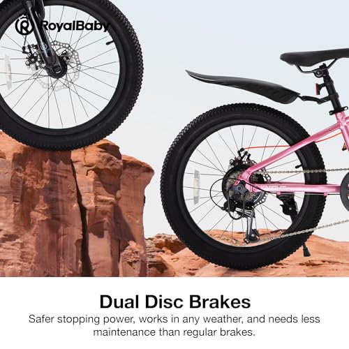 Image of RoyalBaby Kids Mountain Bike for Boys and Girls, Ultra-Light Aluminum 20-26 Inch Wheel Bicycle for 6-14 Years Old Children, 7 /21-Speeds Drivetrain