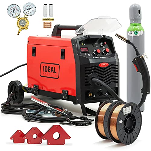 Máquina de soldar Practik MIG 200IGBT 200 Amp Soldador Inverter MIG FCAW GASLOS IGBT FULL BOTTLE Ar / CO2