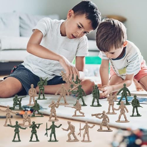 Image of SEE More Than 61 Pcs Army Soldier Toy Set with Fighter Jets, Weapons & Accessories, Military Action Figures Playset for Boys & Girls