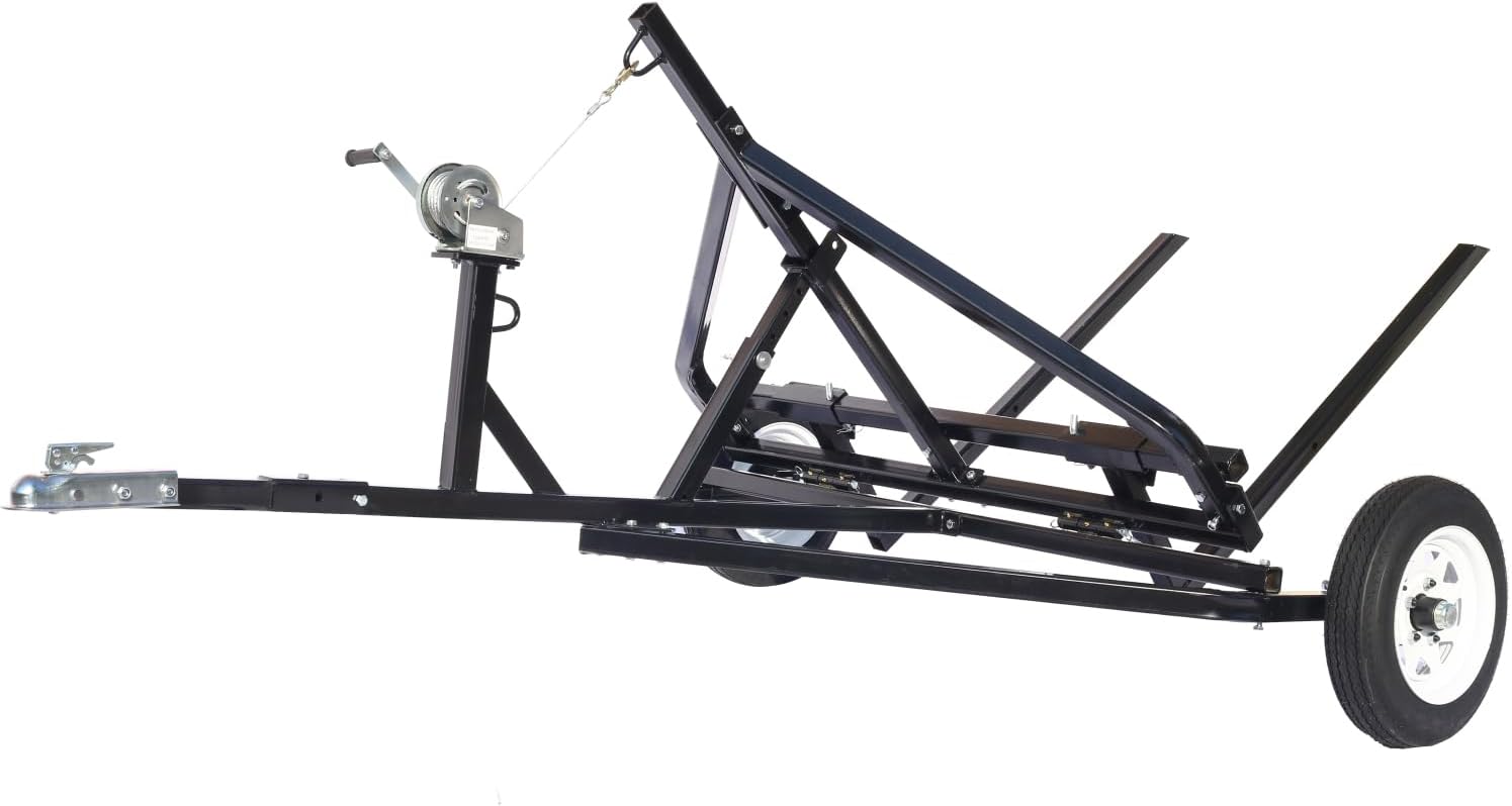 Geelife Adjustable Bale Mover, ATV/Utv/Truck Universal Round Hay Bale Trailer,1500Lbs Black