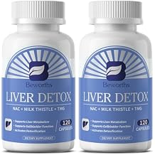 B BEWORTHS Liver Cleanse Detox & Repair - 2 Pack 240 Capsules - Liver & Gallbladder Support Supplement with TMG, NAC, Milk Thistle & Artichoke - Natural Advanced Formula for Wellness