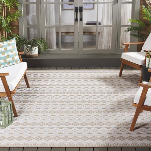 SAFAVIEH Tapete Lavable Outdoor 8 x 10 Natural Ivory miniatura 1