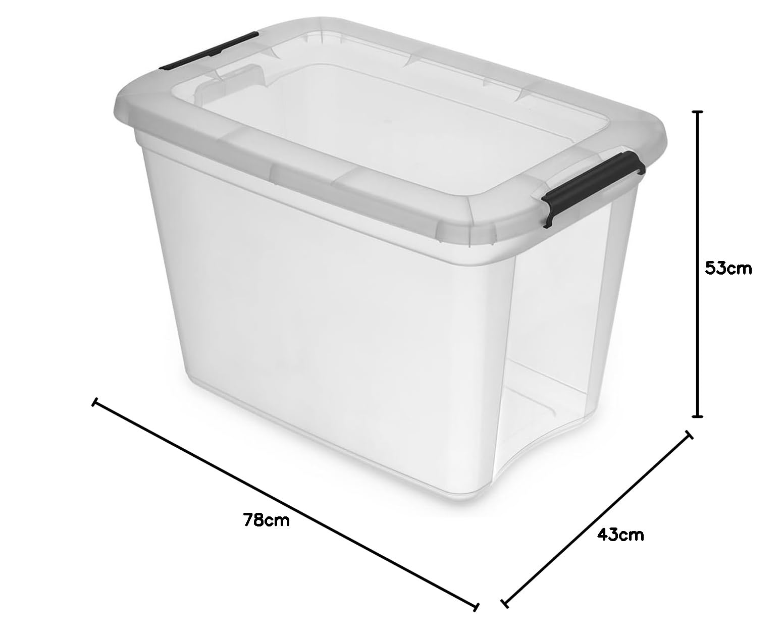Kreher Aufbewahrungsboxen Robust Store mit Deckel in Transparenter Ausführung. In verschiedenen Größen (wählbar). Aus robustem Kunststoff. (2er 115 L)