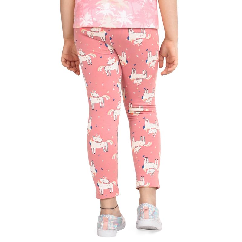 Image of ARIEL Cotton Printed Non-Transparent Regular Fit Ankle Length Leggings for Girls