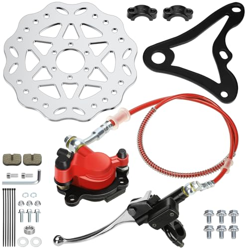 RZEOZU Mega Moto 80cc Mini Bike Hydraulic Brakes Kit with 180mm Disc Brake Rotor Compatible with Monster Moto 105cc mm80 Minibike Coleman RB100 RT100 Parts Rear Brake Caliper Mounting Bracket