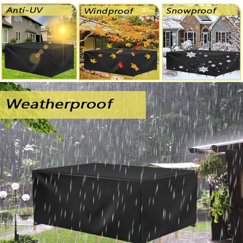 Housse de protection imperméable meubles extérieur 420D grand format noir - 4