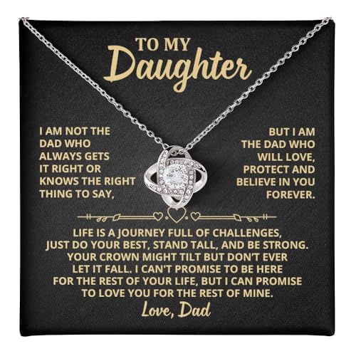 To My Daughter Necklace From Dad - Father Daughter Gift with Heartfelt Message & Elegant Box