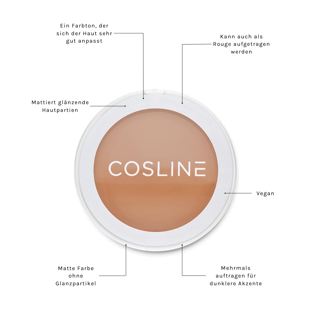 COSLINE Sun Powder matt, Contouring, Frischer Teint, Bronzer, Mattierend