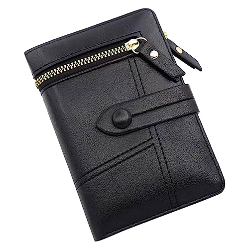 RFID Wallet Women, Small Portable Compact Leather Card Holder Wallet Zipper Coin Pocket Multi-Card Case and ID Window Slim Walle for Purse Ladies Girls Travel Business Work Shopping Office