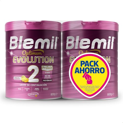 Blemil 2 Optimum Evolution 2PACK| 1600g | Leche de Continuación en polvo para Bebé Desde los 6 Meses