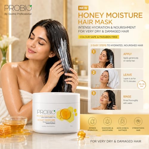 Image of God-Rej Probio Honey Moisture Hair Mask (500g), For Dry & Damaged Hair, No Sulphate, No Paraben, No Sls, No Sles With Honey & Nourishing Oil