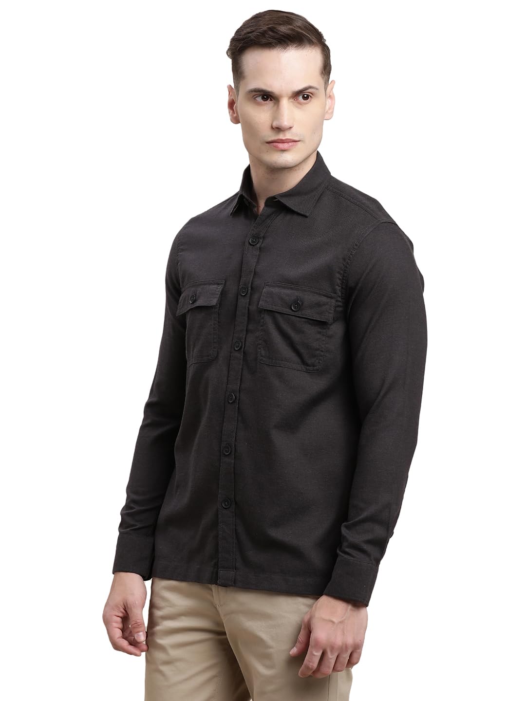 Turtle Camicia denim da uomo in puro cotone, vestibilità comoda