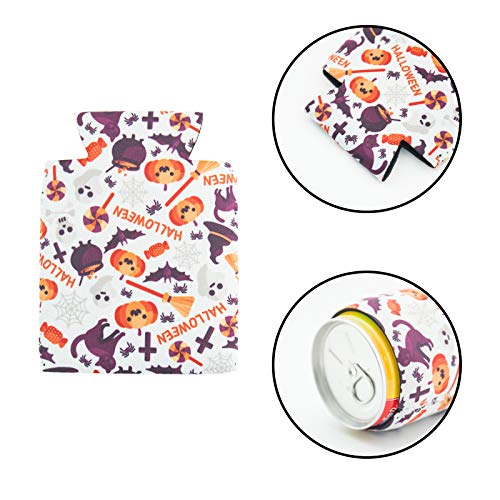 HaiMay 10 Pieces Halloween Beer Can Sleeves Beer Can Coolers Neoprene Drink Cooler Sleeves for Cans and Bottles, Festival Styles