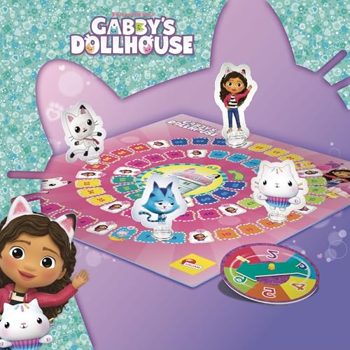 Lisciani - GABBY'S Dollhouse Superspiel - Pädagogisches Gesellschaftsspiel für Kinder ab 3 Jahren - Von der Serie inspiriertes Gänsespiel - Förderung von Koordination, Gedächtnis und Feinmotorik.