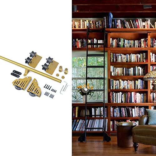 Kit rail coulissant rustique noir 1m-6m pour échelle de bibliothèque