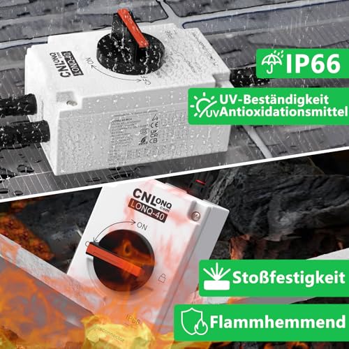 CNLonQcom DC Trennschalter PV Anlage 1200V 32A außen IP66 Leistungsschalter Mit Wasserdicht PV Anschlusskasten Für Solar Photovoltaik