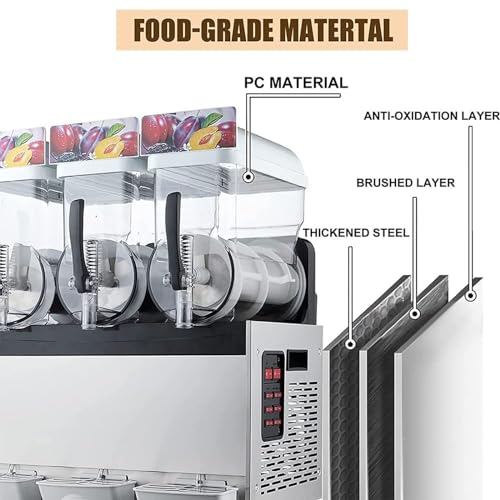 Kommerzielle Smoothie-Slushy-Maschine, 15-l-Dose, Joghurt-Smoothie-Saft, Kaltgetränkespender, Slushie-Maker-Maschine zum Mixen von Getränken mit EIS und Krug – Bild 3
