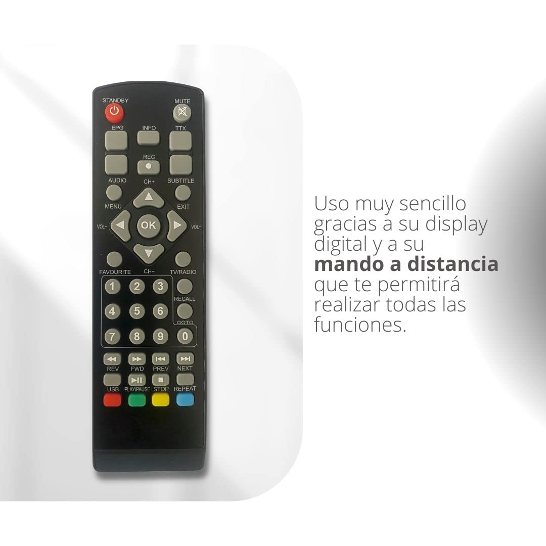 Ricevitore DVBT2 HD BSL-255 | Decoder per TV digitale terrestre ad alta risoluzione 1080P | Supporta H.265 10 Main HEVC | Display digitale e telecomando | Ingresso Scart, USB e HDMI