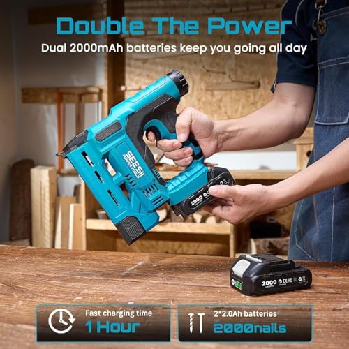 SEESII Cordless 2-in-1 Brad Nailer Stapler