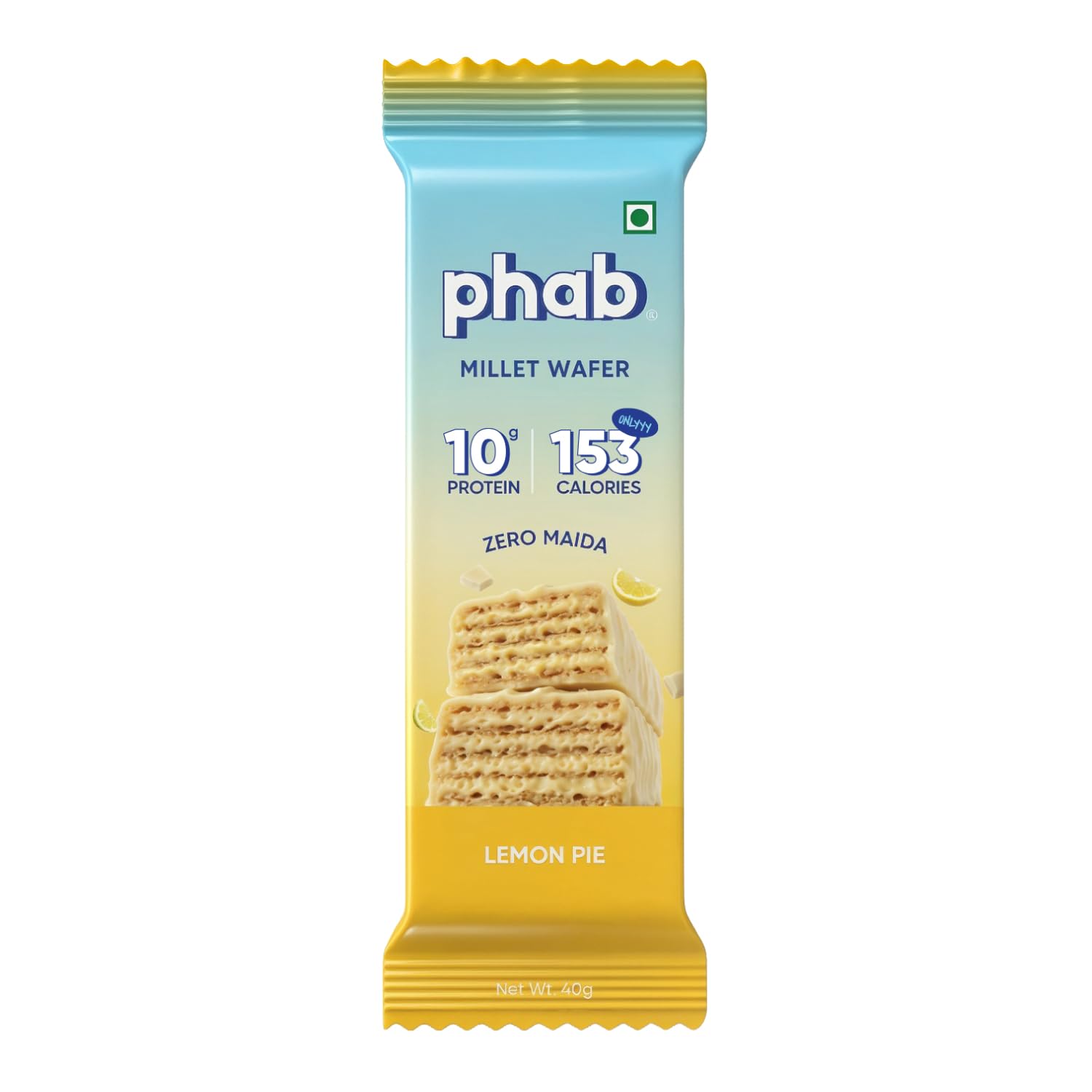 Phab Protein Wafer Bar Lemon Pie Flavour - No Maida Only Millets (Bajra) | 10g Protein With No Added Sugar, No Preservatives, No Trans Fat | Gluten-Free Healthy Snack | Desk-to-Gym Snack — Amazon image 3