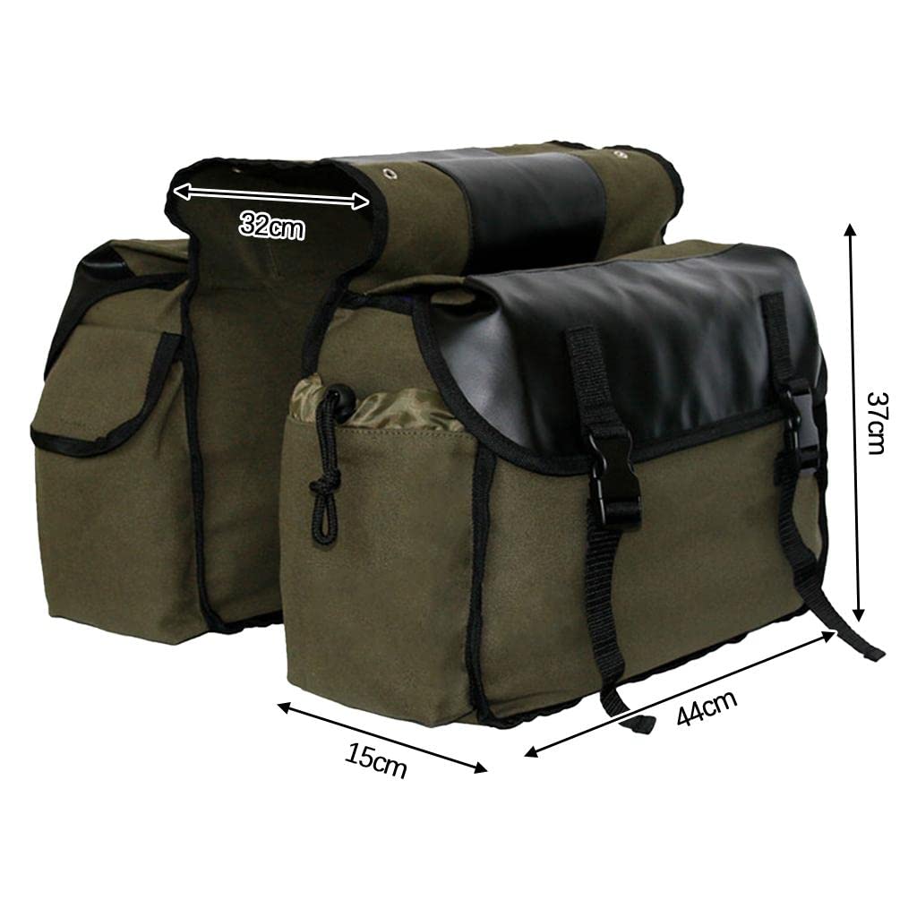 Borsa doppia impermeabile per bicicletta, con scomparti grandi, colore: verde militare