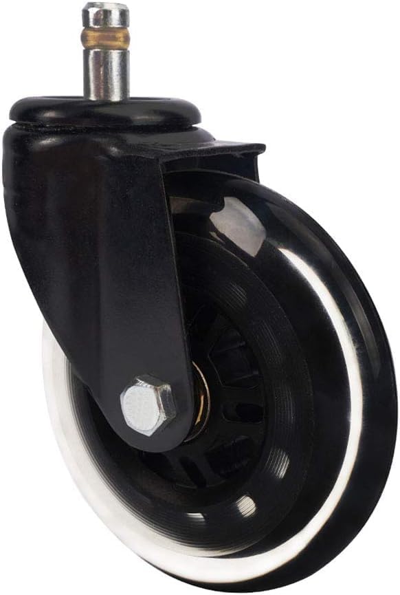 Miniatura 4 de Ruedas de repuesto para silla de oficina de 4 pulgadas, poliuretano sintético resistente, para suelos de madera dura, alfombra, juego de 5, con