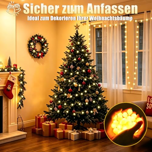 cshare Led Lichterketten Globe Außen, 6M 40LED Kugel Batteriebetriebene Lichterkette mit Timer IP65 Wasserdicht für Jar Garten Camping… – Ansicht 4