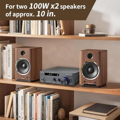 Image of Hi-Fi Amplifier, 2000W Mini Amplifier 2.0 Channel 100W*2 Bluetooth 5.3 TPA3116 Chip Stereo Audio Amplifier Digital Power Amplifier Opt /AUX Card Input