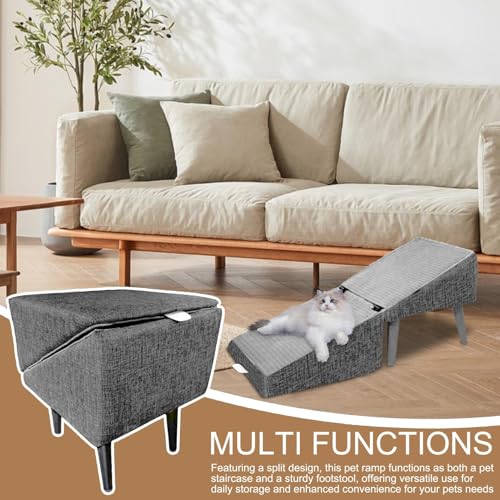 GTFYUDGH Pet Ramp, rutschfeste Hundetreppe, Haustierrampe, Leichte Und Faltende Hundestufen, Klappbare Tierleiter, Stabilität Und Sicherheit Haustiere, Hunderampe Fürs Bett Couch, Fahrzeug