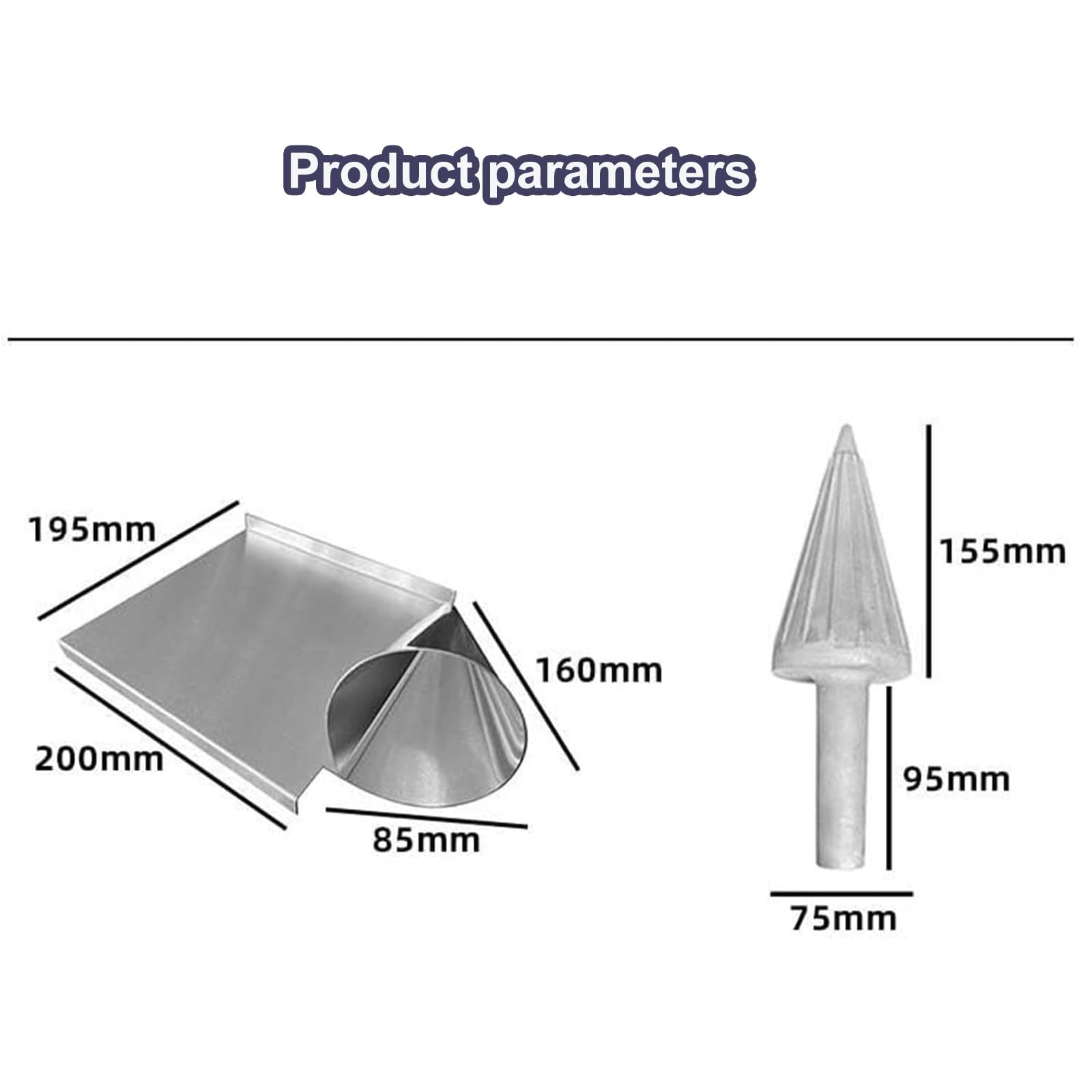 Molde cilíndrico para rollo de helado, herramienta para hacer conos, acero inoxidable grueso, prototipado rápido, conos de gofres para bricolaje