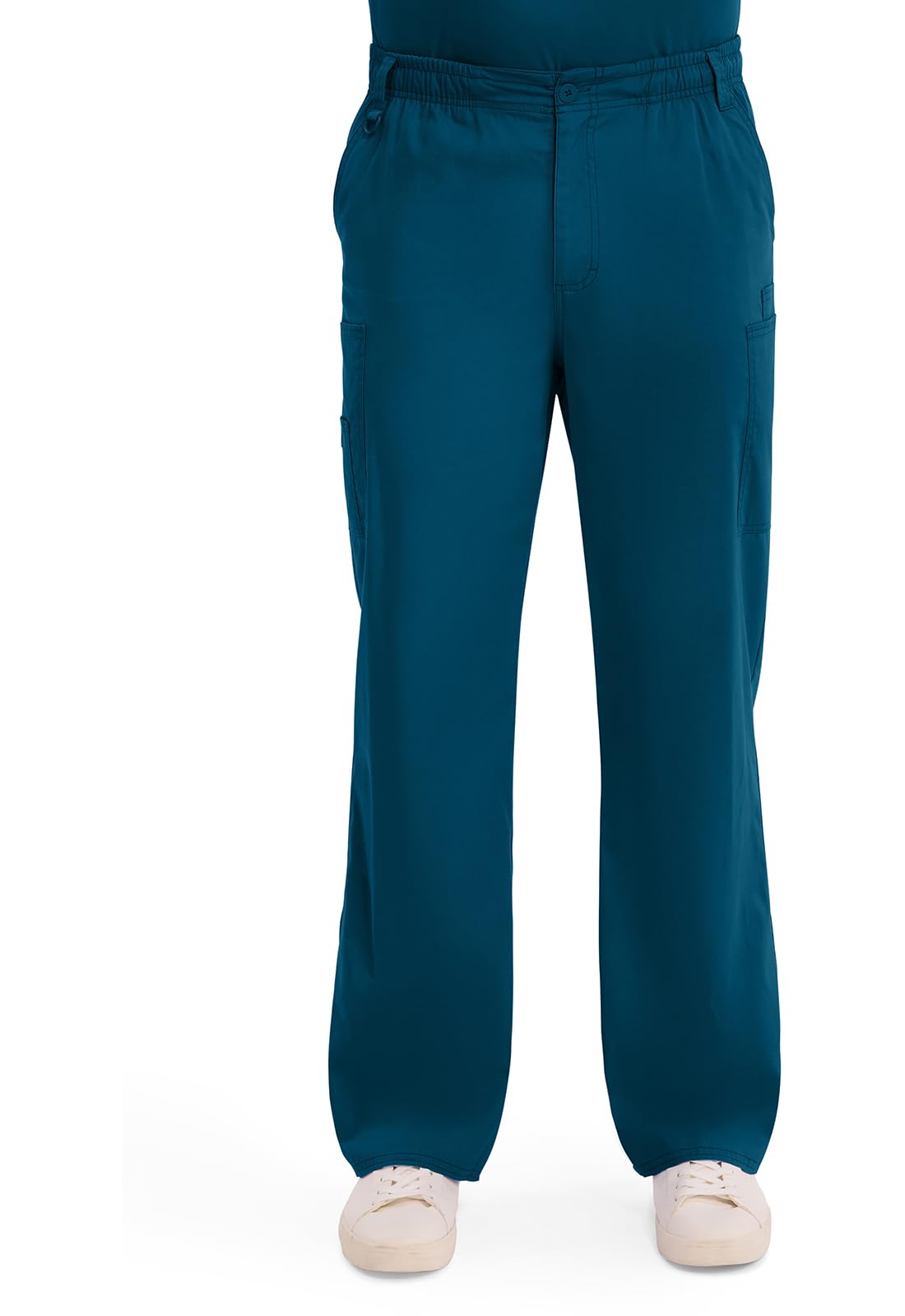 Dickies Men's Signature Elastic Waist Scrubs Pant Medical, Caribbean Blue, Medium Tall