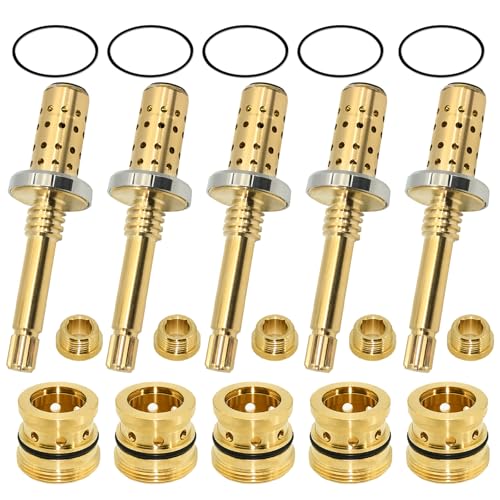 Ebrmeiwo 5-Sets TA-10 Flow Control Spindle and TA-4 Hot&Cold Seat with Gaskets, for Temptrol Shower Valves
