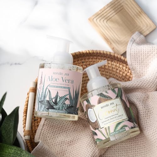 Image of ROMIIE ZOI Foaming Hand Soap, Coconut,Aloe Vera, 500ml / 16.8fl.oz | With Gift Box, Gentle cleansing, nourishes skin without drying